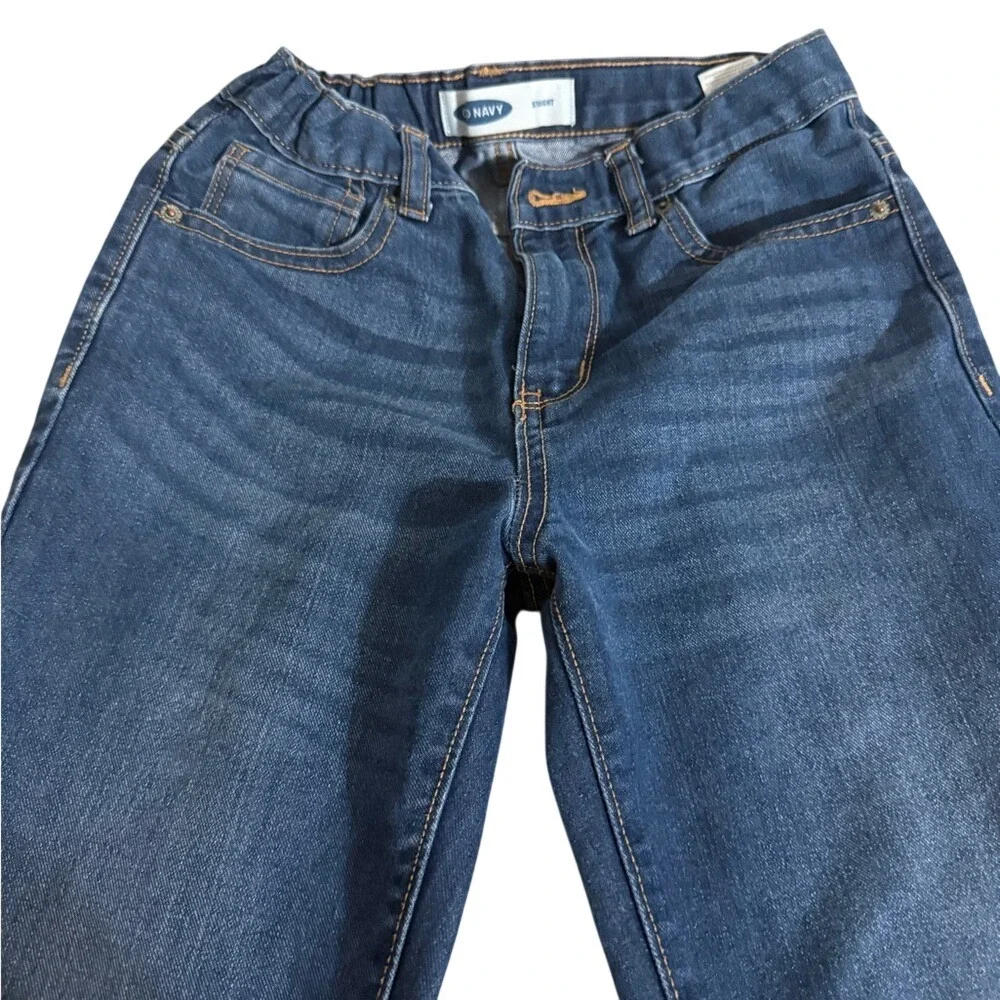 Old‎ Navy Girls Straight Leg Jeans Dark Wash Size 12 Elastic Waist